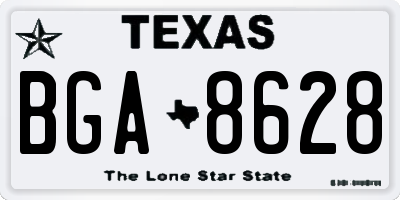 TX license plate BGA8628