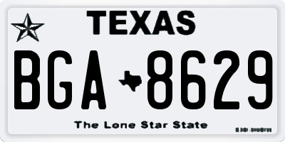 TX license plate BGA8629