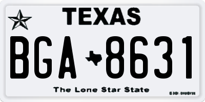 TX license plate BGA8631