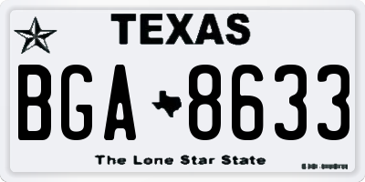 TX license plate BGA8633