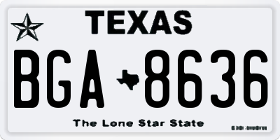 TX license plate BGA8636