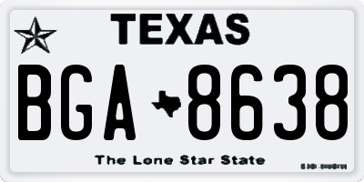 TX license plate BGA8638