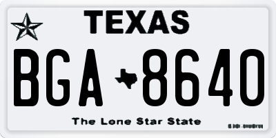 TX license plate BGA8640