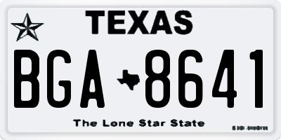TX license plate BGA8641