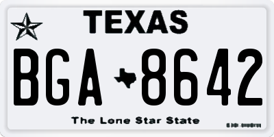 TX license plate BGA8642