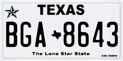 TX license plate BGA8643
