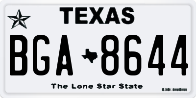 TX license plate BGA8644