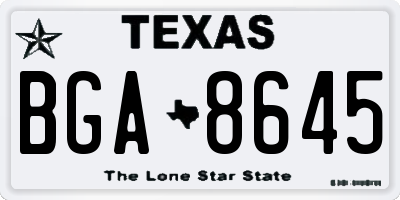TX license plate BGA8645