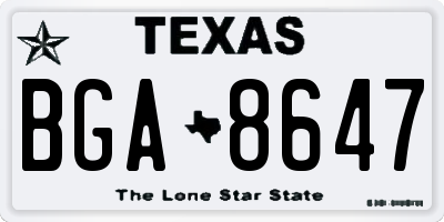 TX license plate BGA8647