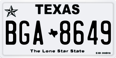 TX license plate BGA8649