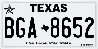 TX license plate BGA8652