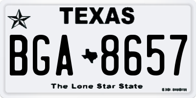 TX license plate BGA8657