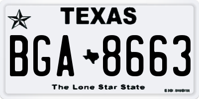 TX license plate BGA8663