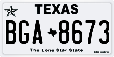TX license plate BGA8673