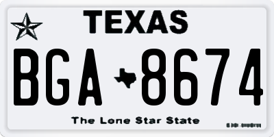 TX license plate BGA8674