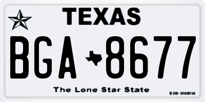 TX license plate BGA8677