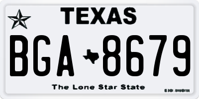 TX license plate BGA8679