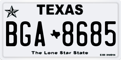TX license plate BGA8685
