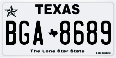 TX license plate BGA8689