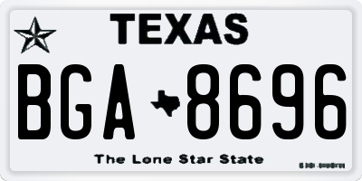 TX license plate BGA8696