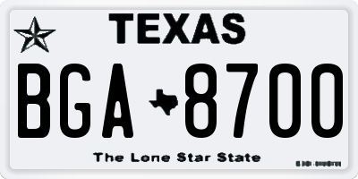 TX license plate BGA8700