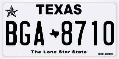TX license plate BGA8710