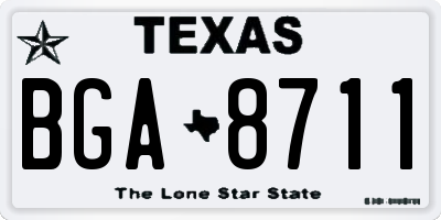 TX license plate BGA8711