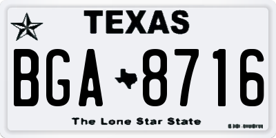 TX license plate BGA8716