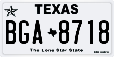 TX license plate BGA8718