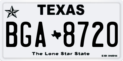 TX license plate BGA8720