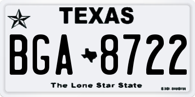 TX license plate BGA8722
