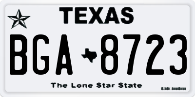 TX license plate BGA8723
