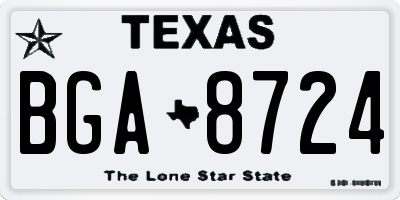 TX license plate BGA8724