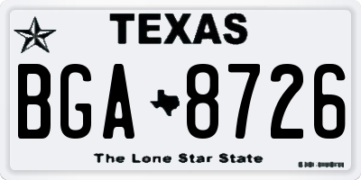 TX license plate BGA8726