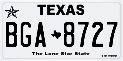 TX license plate BGA8727