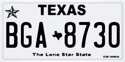 TX license plate BGA8730