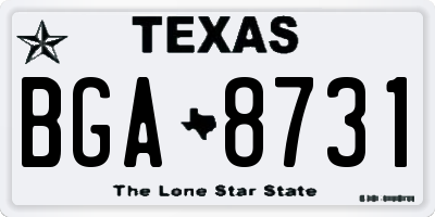 TX license plate BGA8731