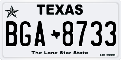 TX license plate BGA8733