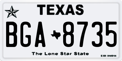TX license plate BGA8735