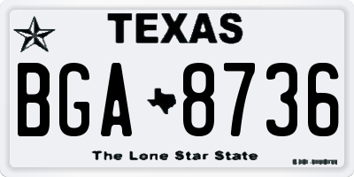 TX license plate BGA8736