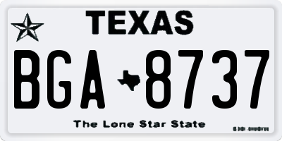 TX license plate BGA8737
