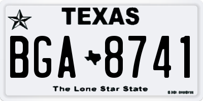 TX license plate BGA8741