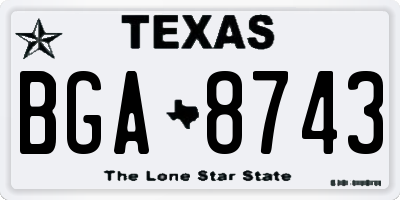 TX license plate BGA8743