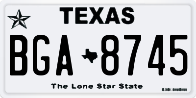 TX license plate BGA8745