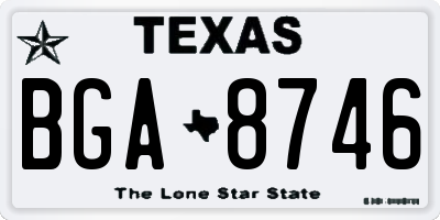 TX license plate BGA8746