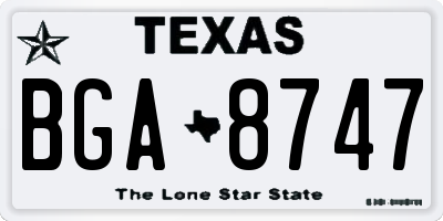 TX license plate BGA8747