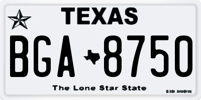 TX license plate BGA8750