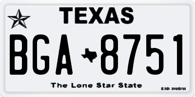 TX license plate BGA8751