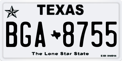 TX license plate BGA8755