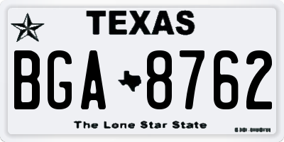 TX license plate BGA8762